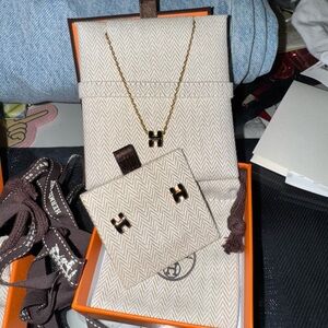 Hermes Necklace and Earring Set